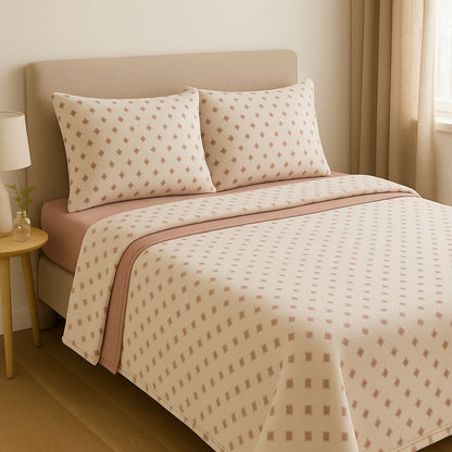 Sábana +Home Coralina Soft Lorena Hogar | Doble Perchado y Bajera Perimetral para Colchones de hasta 30 cm | Medidas 90, 105, 135 y 150