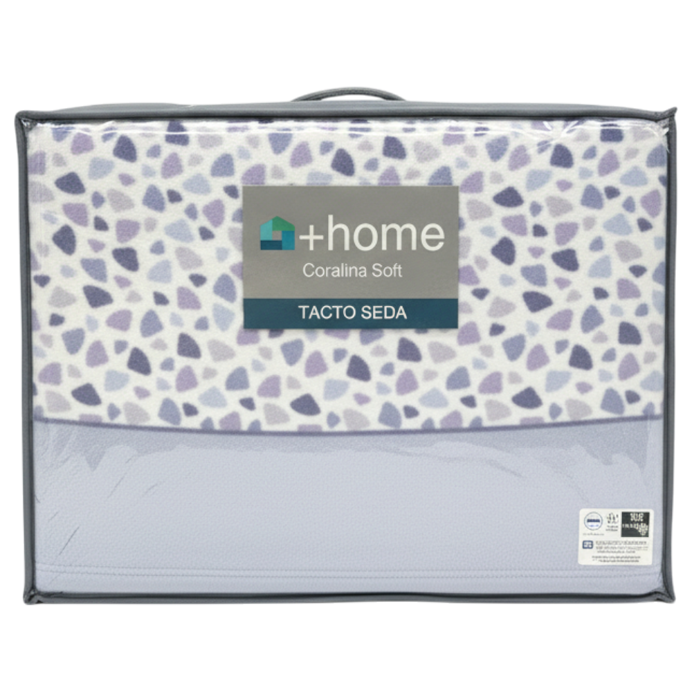 Sábana +Home Coralina Soft Lorena Hogar | Doble Perchado y Bajera Perimetral para Colchones de hasta 30 cm | Medidas 90, 105, 135 y 150