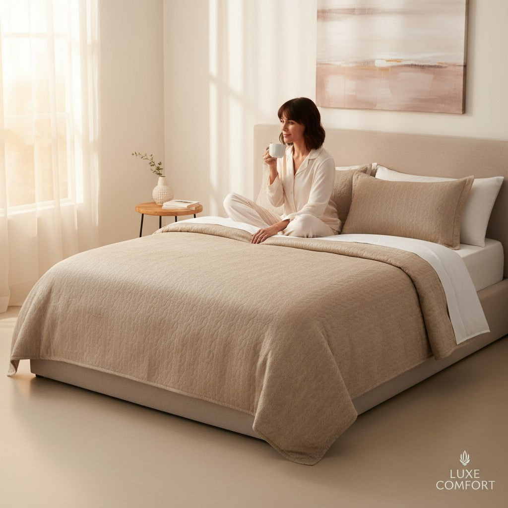 Edredon de Invierno Sherpa Dakar con Borreguillo Beige