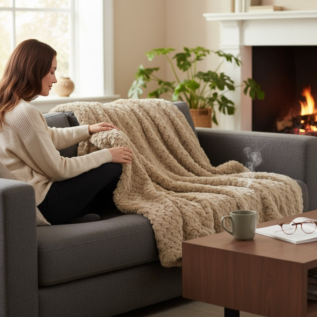 Manta +Home GRAYE | Sedalina Premium con Interior Borreguito | Ultra Suave y Cálida