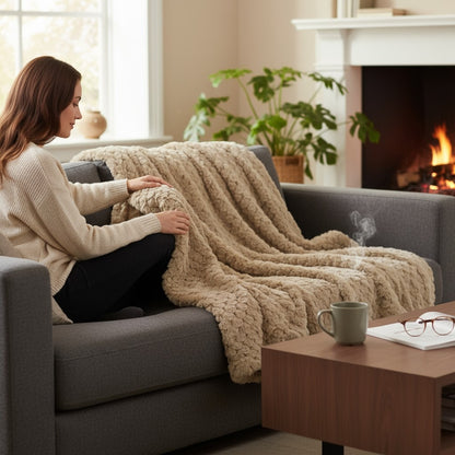 Manta +Home GRAYE | Sedalina Premium con Interior Borreguito | Ultra Suave y Cálida