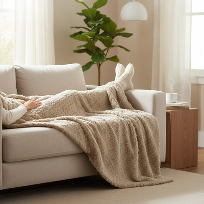 Manta +Home GRAYE | Sedalina Premium con Interior Borreguito | Ultra Suave y Cálida