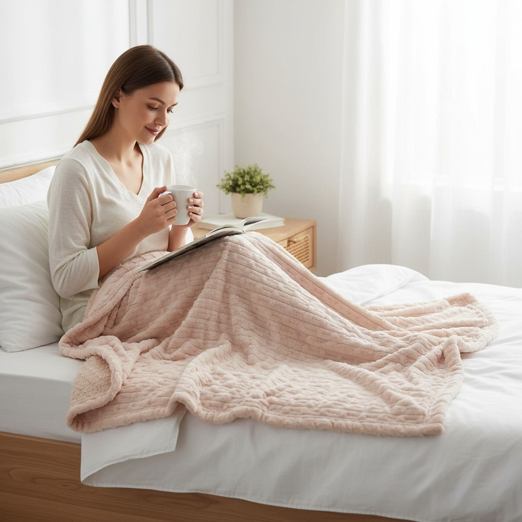 Manta +Home LOOM | Sedalina Premium con Interior Borreguito | Ultra Suave y Cálida