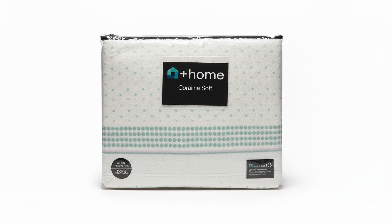 Sábana +Home Coralina Soft Lorena Hogar | Doble Perchado y Bajera Perimetral para Colchones de hasta 30 cm | Medidas 90, 105, 135 y 150