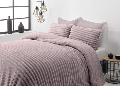 Edredón Sherpa Ultra Suave con 2 Fundas de Cojín - Modelos Rabbit y Macarena - Cálido y Acolchado Invierno (Camas 105/150/180)