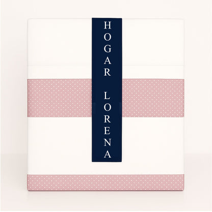 Juego de sábanas fondo blanco con dibujo de topitos / Camas de 180 / Disponible en ROSA, AZUL, VERDE y GRIS