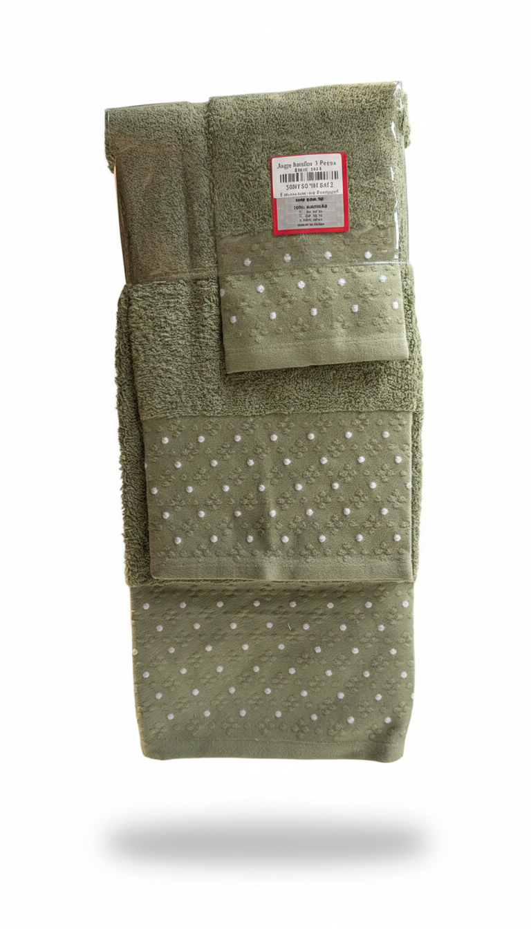 Juego de Toallas 3 Piezas – Algodón 100%