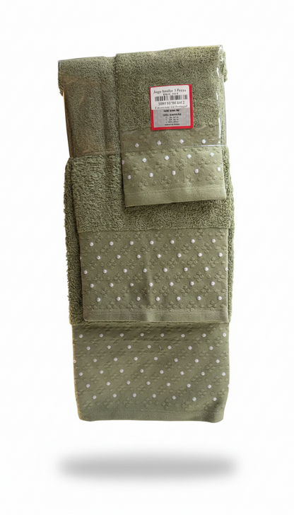 Juego de Toallas 3 Piezas – Algodón 100%