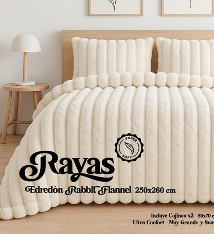 Edredón Sherpa Peluchón de Invierno Reversible con Pelo y Sedalina para Cama 150  Modelos Rayas o Bolas y Boreal  Incluye 2 Cojines 50x70 cm  Ultra Suave, 4 Colores: Beige, Gris Claro, Gris Oscuro, Rosa