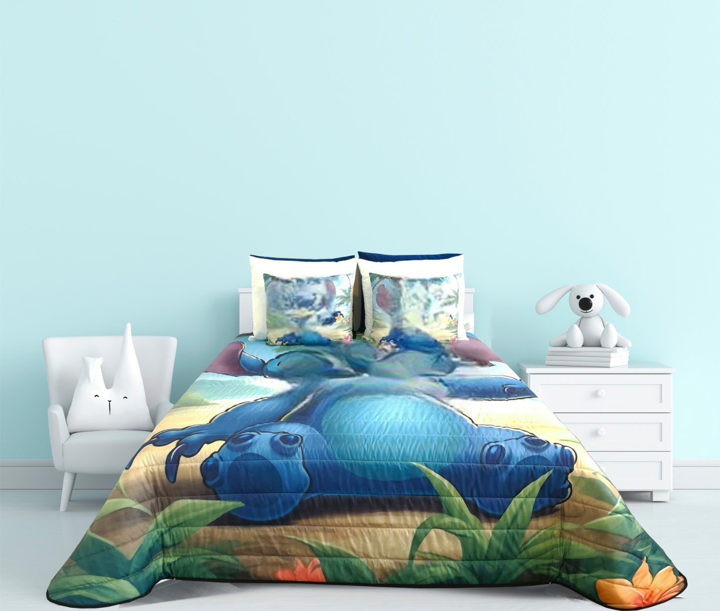Edredón Infantil Tropical con Almohadas  2 Modelos  Medidas 90/105 y 135 cm