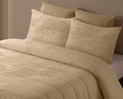 Colcha Noémie  Jacquard de Terciopelo con Relieve  Medida 250x270 cm + 2 Cojines Rellenos