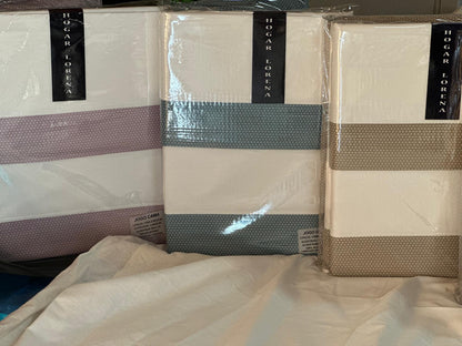 Juego de sábanas fondo blanco con dibujo de topitos / Camas de 180 / Disponible en ROSA, AZUL, VERDE y GRIS