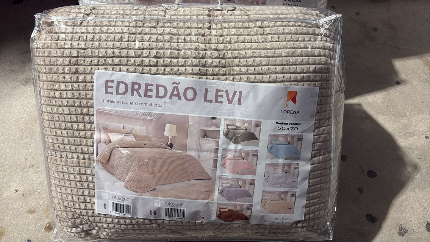 Edredón Jacquard Sherpa 100% Polyester Lorena Hogar | Incluye Fundas de Cojín | Modelos, 6 Colores y Medidas Disponibles
