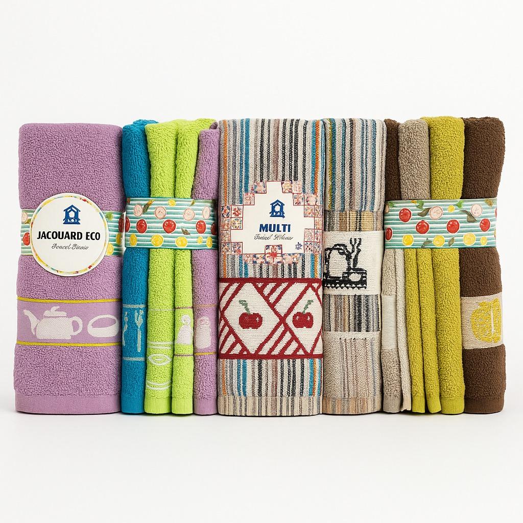 Pack de 6 paños de cocina absorbentes | Prácticos y resistentes | Varios diseños