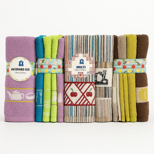 Pack de 6 paños de cocina absorbentes | Prácticos y resistentes | Varios diseños