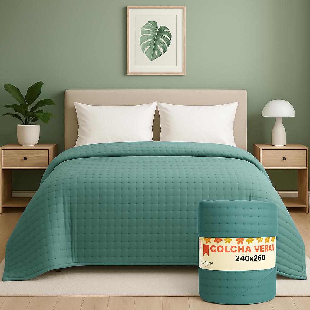 Colcha de Verano ECOBOUTI puntitos Lorena Hogar 240x260 cm  Ligero, Fresco y Elegante
