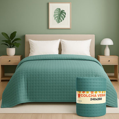Colcha de Verano ECOBOUTI puntitos Lorena Hogar 240x260 cm  Ligero, Fresco y Elegante