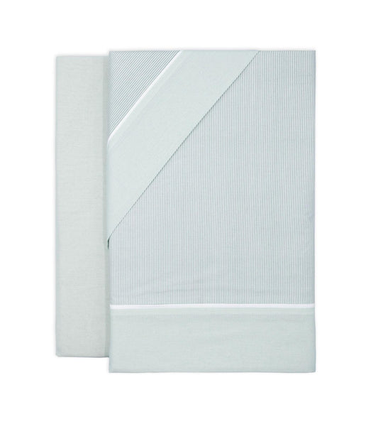 Juego de Sábanas Rayadas  Azul / Gris / Beige / Rosa  Lorena Hogar  De 90 a 180 cm