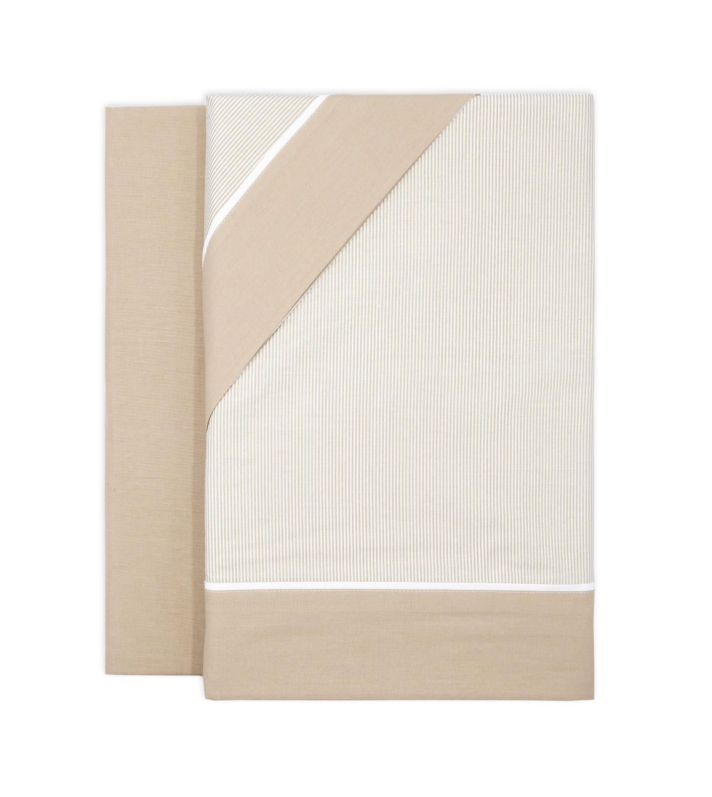 Juego de Sábanas Rayadas  Azul / Gris / Beige / Rosa  Lorena Hogar  De 90 a 180 cm
