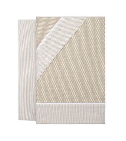 Juego de Sábanas Topitos Azul / Gris / Beige / Rosa  Lorena Hogar  De 90 a 180 cm