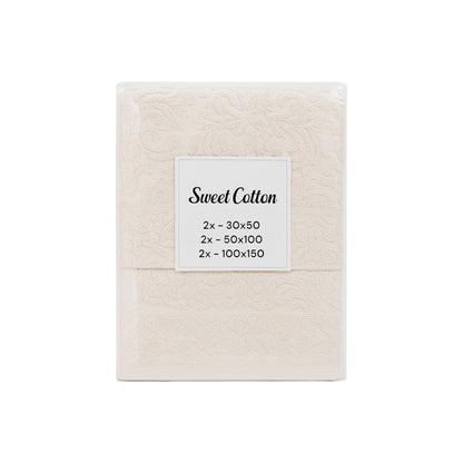 Juego de 6 Toallas Jackard Sweet Cotton  100% Algodón | Alta suavidad y absorción