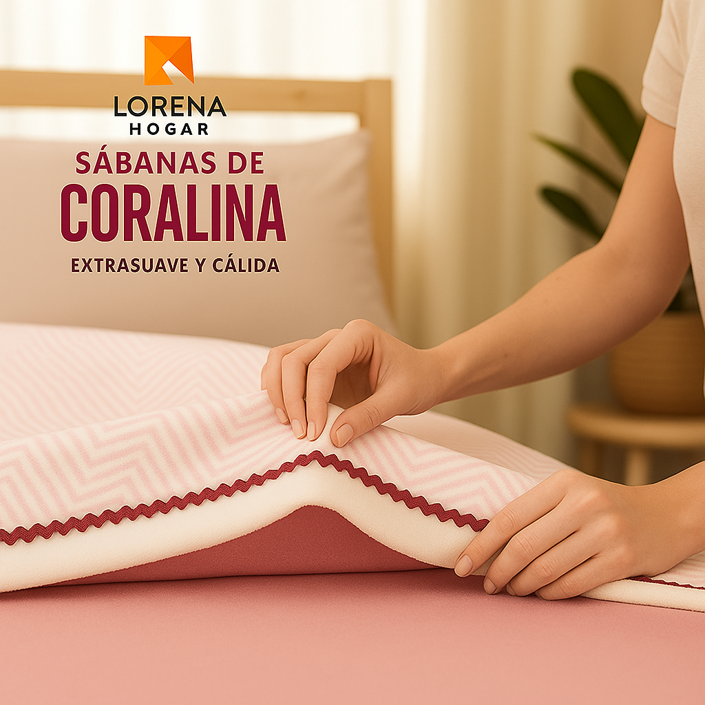 Sábanas de coralina I Para camas de 150 I LORENA HOGAR