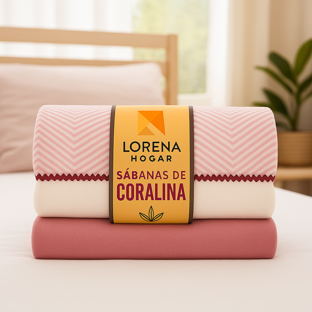 Sábanas de coralina I Para camas de 150 I LORENA HOGAR