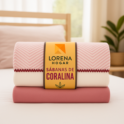 Sábanas de coralina I Para camas de 150 I LORENA HOGAR