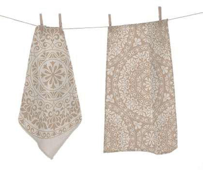 Set de 2 Paños de Cocina Decorativos Vintage  Diseño Campestre