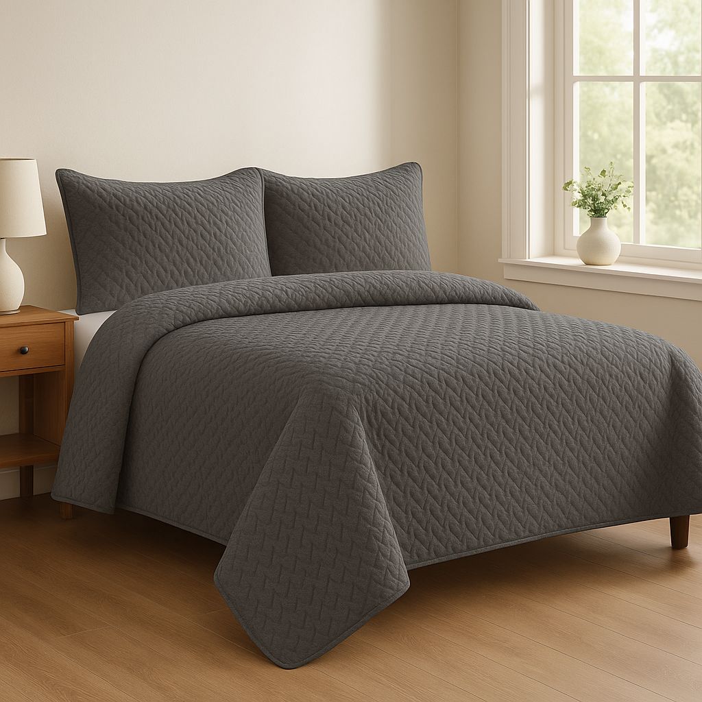 Edredón Jacquard Sherpa 100% Polyester Lorena Hogar | Incluye Fundas de Cojín | Modelos, 6 Colores y Medidas Disponibles