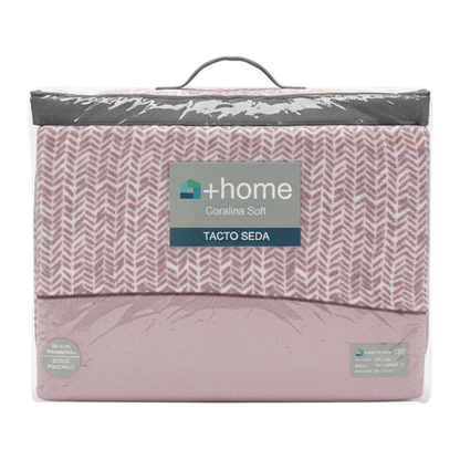 Sábana +Home Coralina Soft Lorena Hogar | Doble Perchado y Bajera Perimetral para Colchones de hasta 30 cm | Medidas 90, 105, 135 y 150