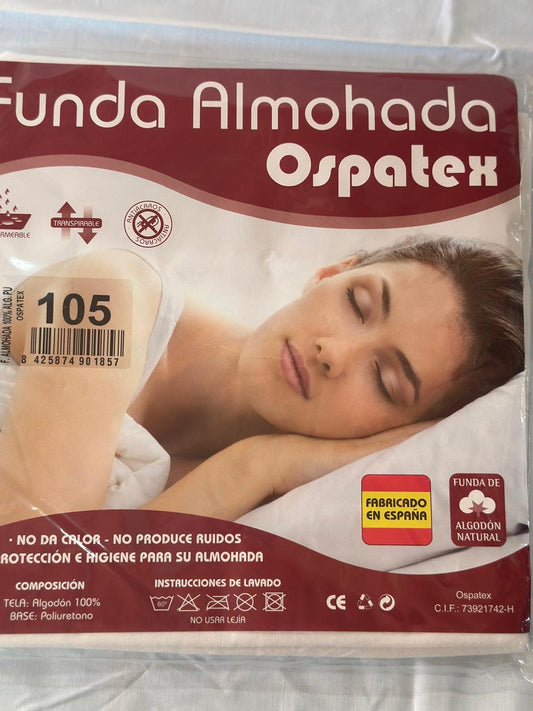 Funda de Almohada Plastificada 100% algodón e Impermeable Especial Viscoelástica  75, 90, 105, 135 y 150 cm