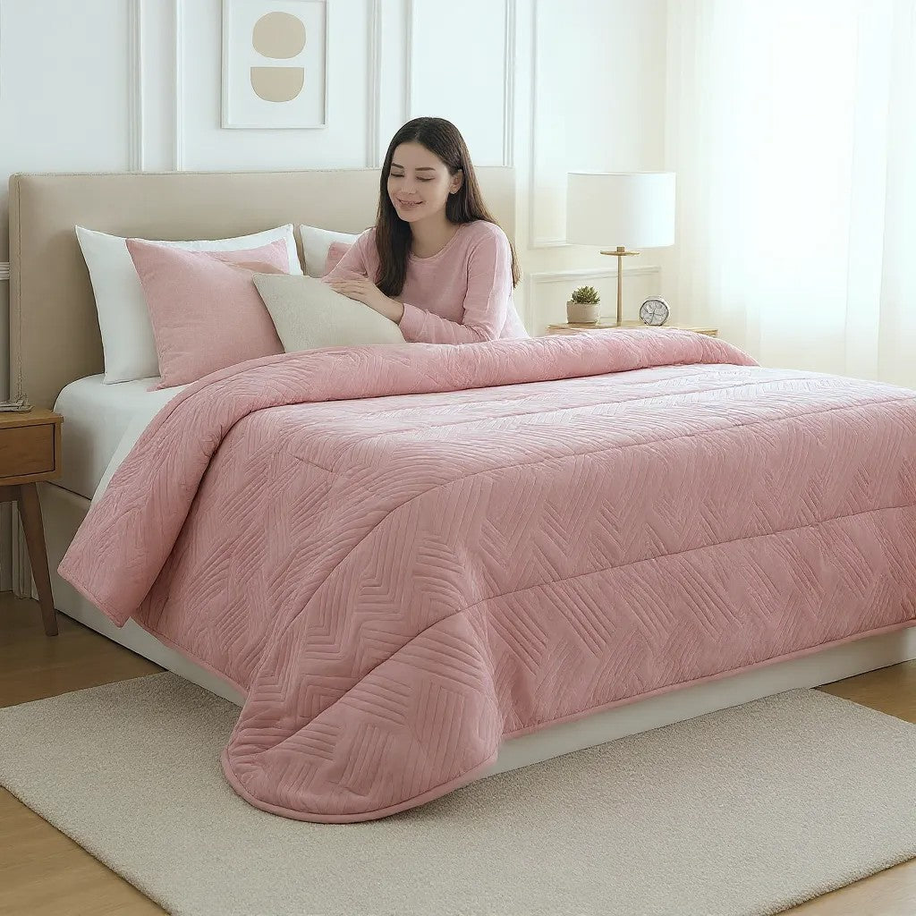 Edredón Fiorenza Jacquard con Sherpa  Elegancia y Calor para tu Invierno