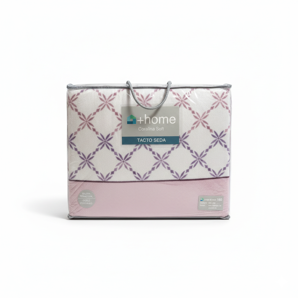 Sábana +Home Coralina Soft Lorena Hogar | Doble Perchado y Bajera Perimetral para Colchones de hasta 30 cm | Medidas 90, 105, 135 y 150