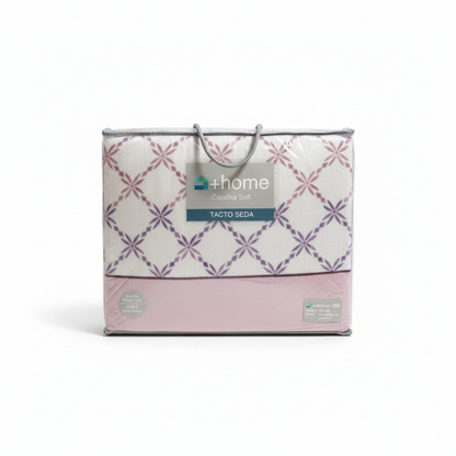 Sábana +Home Coralina Soft Lorena Hogar | Doble Perchado y Bajera Perimetral para Colchones de hasta 30 cm | Medidas 90, 105, 135 y 150