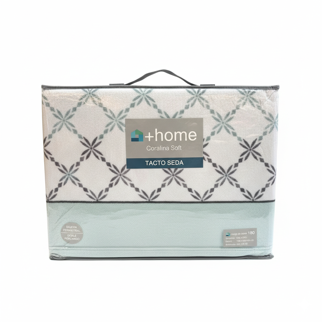 Sábana +Home Coralina Soft Lorena Hogar | Doble Perchado y Bajera Perimetral para Colchones de hasta 30 cm | Medidas 90, 105, 135 y 150