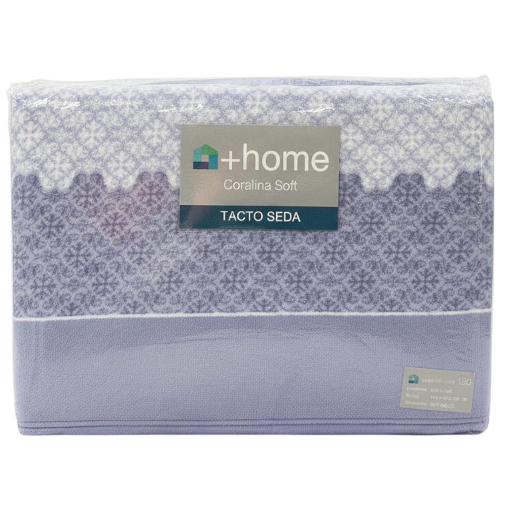 Sábana +Home Coralina Soft Lorena Hogar | Doble Perchado y Bajera Perimetral para Colchones de hasta 30 cm | Medidas 90, 105, 135 y 150