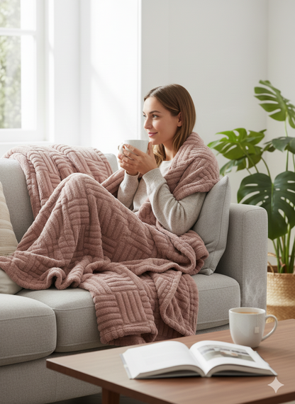 Manta +Home Keops | Sedalina Premium con Interior Borreguito | Ultra Suave y Cálida