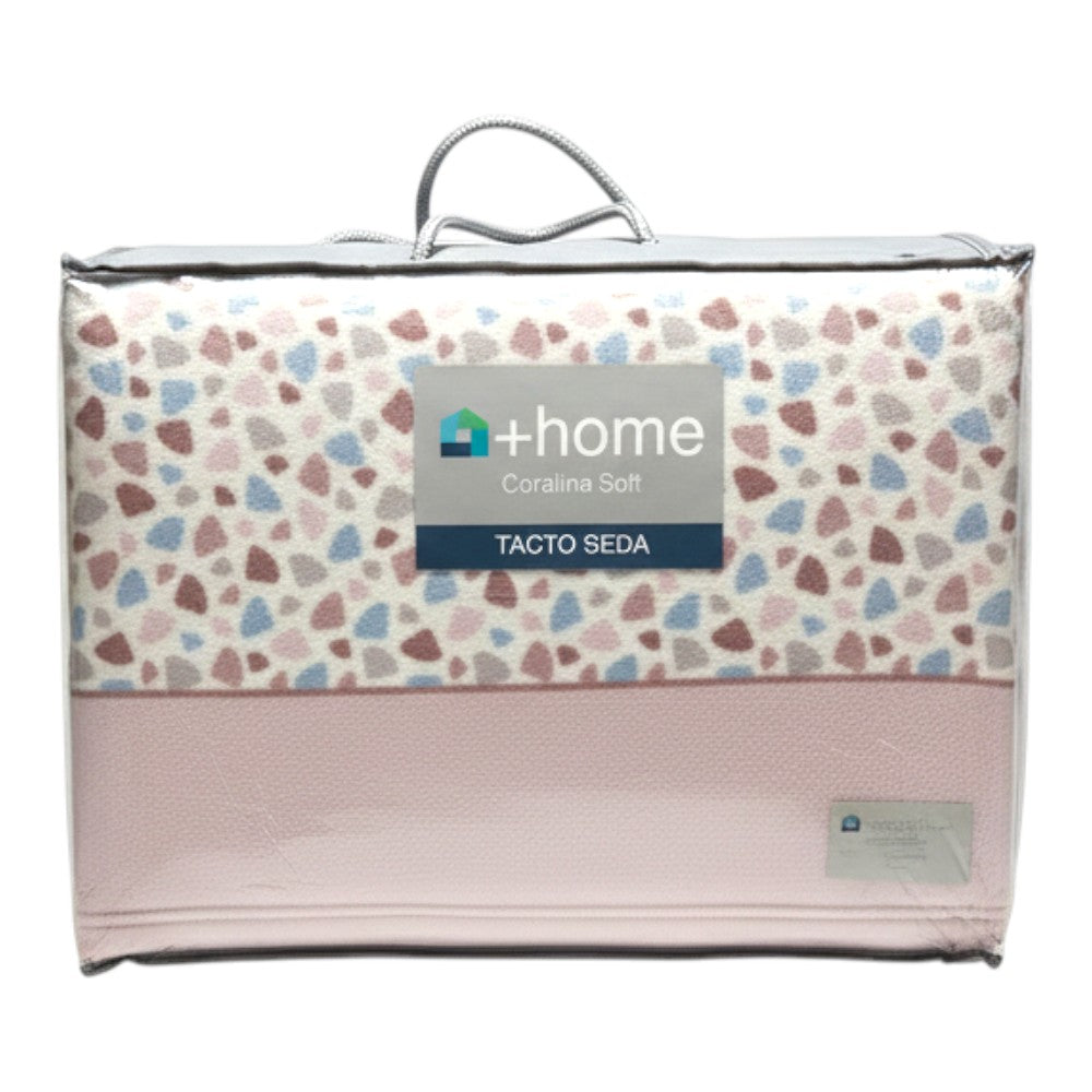Sábana +Home Coralina Soft Lorena Hogar | Doble Perchado y Bajera Perimetral para Colchones de hasta 30 cm | Medidas 90, 105, 135 y 150