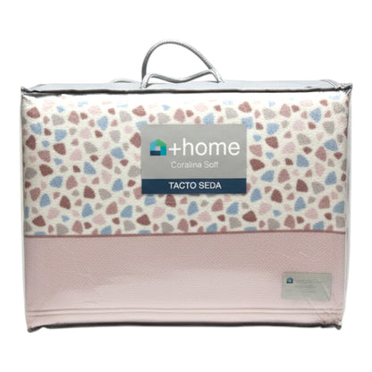 Sábana +Home Coralina Soft Lorena Hogar | Doble Perchado y Bajera Perimetral para Colchones de hasta 30 cm | Medidas 90, 105, 135 y 150