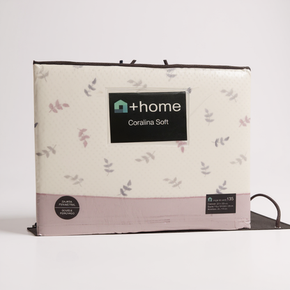 Sábana +Home Coralina Soft Lorena Hogar | Doble Perchado y Bajera Perimetral para Colchones de hasta 30 cm | Medidas 90, 105, 135 y 150
