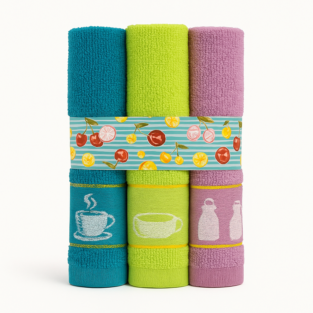 Pack de 6 paños de cocina absorbentes | Prácticos y resistentes | Varios diseños