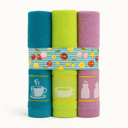 Pack de 6 paños de cocina absorbentes | Prácticos y resistentes | Varios diseños