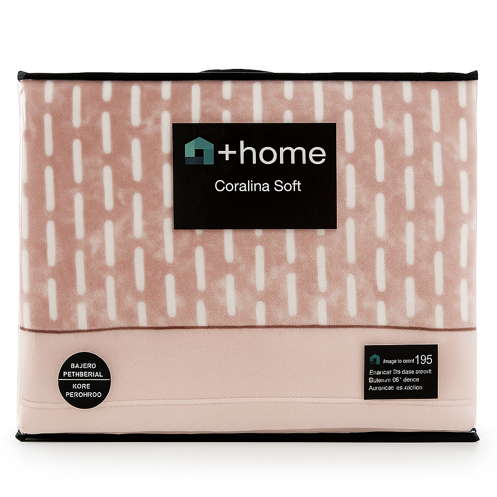 Sábana +Home Coralina Soft Lorena Hogar | Doble Perchado y Bajera Perimetral para Colchones de hasta 30 cm | Medidas 90, 105, 135 y 150