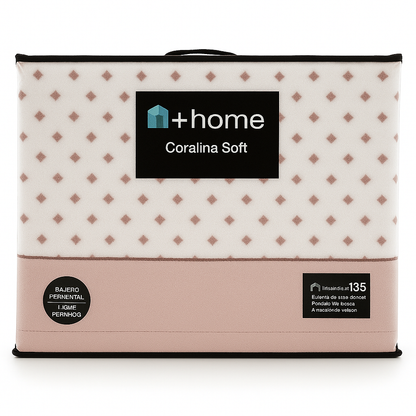 Sábana +Home Coralina Soft Lorena Hogar | Doble Perchado y Bajera Perimetral para Colchones de hasta 30 cm | Medidas 90, 105, 135 y 150