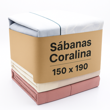 Sábanas de coralina I Para camas de 150 I LORENA HOGAR