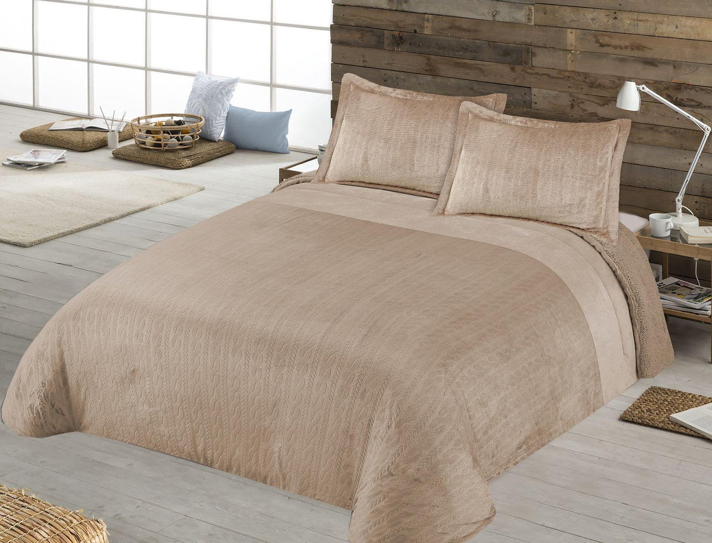 Edredon de Invierno Sherpa Dakar con Borreguillo Beige